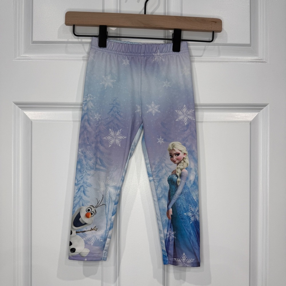 Disney Jumping Beans Frozen Elsa Olaf Winter Print Leggings‎ Girls Size 3T